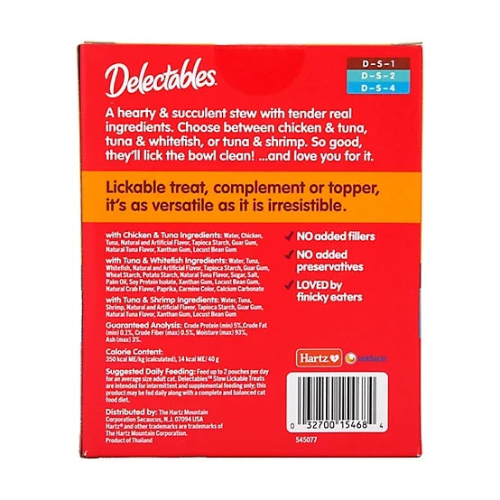 Delectables Stew Variety Pack Lickable Cat Treat and Topper, 12 ct.