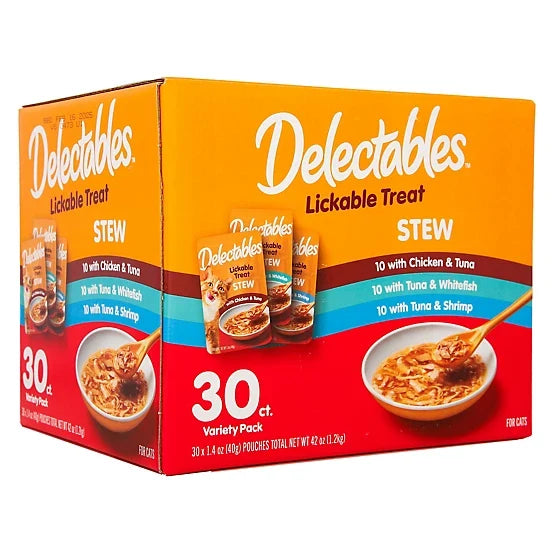Delectables Stew Variety Pack Lickable Cat Treat and Topper, 30 ct.