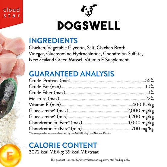 Dogswell Hip & Joint Jerky Treats, Chicken Recipe 12 oz