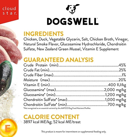 Dogswell Hip & Joint Jerky Treats, Duck Recipe, 12 oz