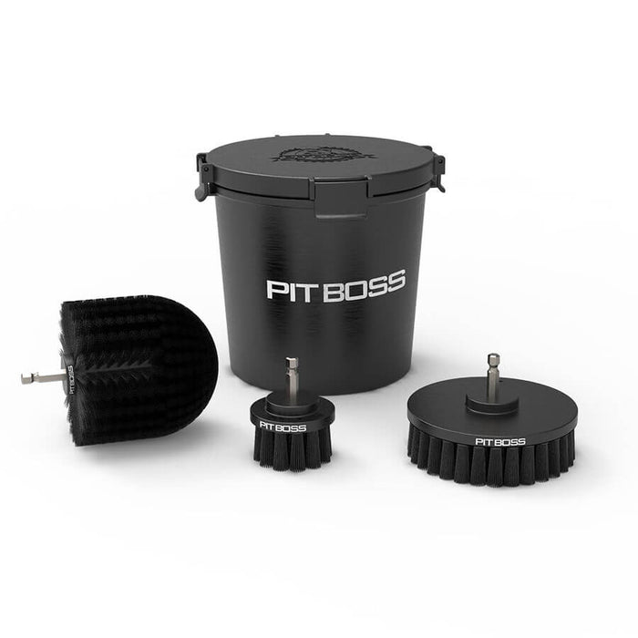 Pro Series Drill Attachment Cleaning. Includes 3 brush head drill attachments, post extender, and cleaning bucket