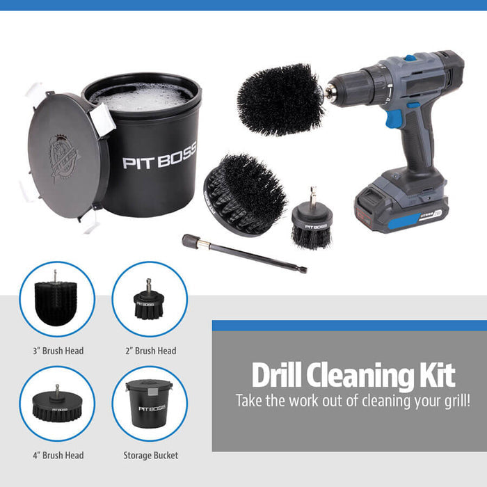 Drill cleaning kit displayed.