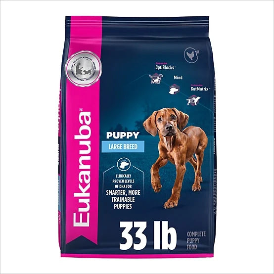 Eukanuba Puppy Large Breed Chicken Formula Dry Dog Food, 33lb