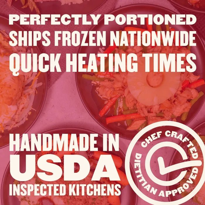 How Everyday Maintenance Meal Plan delivery works: cooked and frozen, heat and eat in 3 minutes, no subscription
