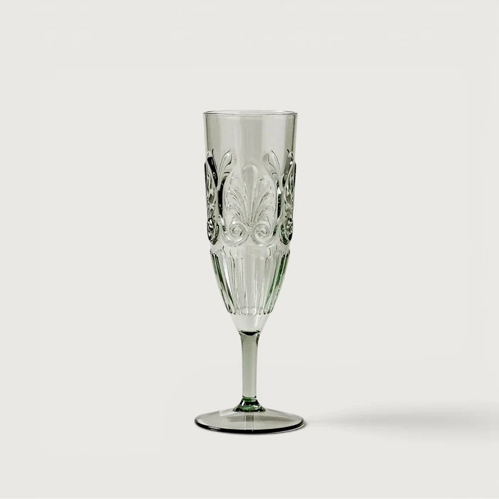 Flemington Acrylic Champagne Flute Green