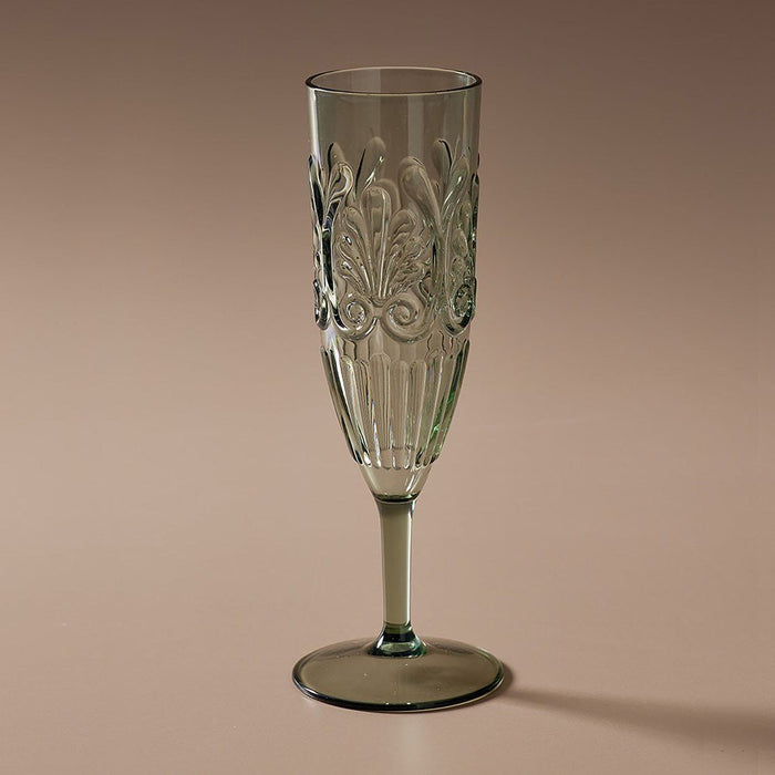 Flemington Acrylic Champagne Flute Green - Few and Far - Glassware