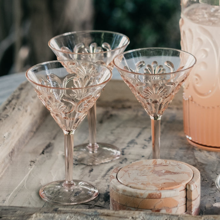 Flemington Acrylic Martini Glass Pale Pink