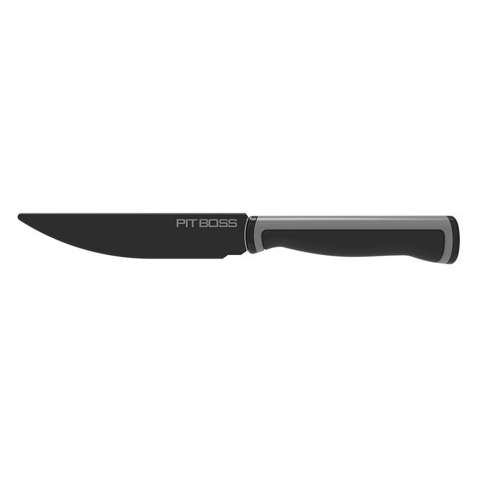 Pit Boss BBQ Food Prep Kit for grilling and smoking. Black handle trimming knife with cover