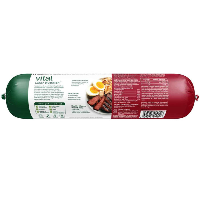 Freshpet Vital, Fresh Cat Food, Chicken & Beef Recipe Roll, 1 lbs.