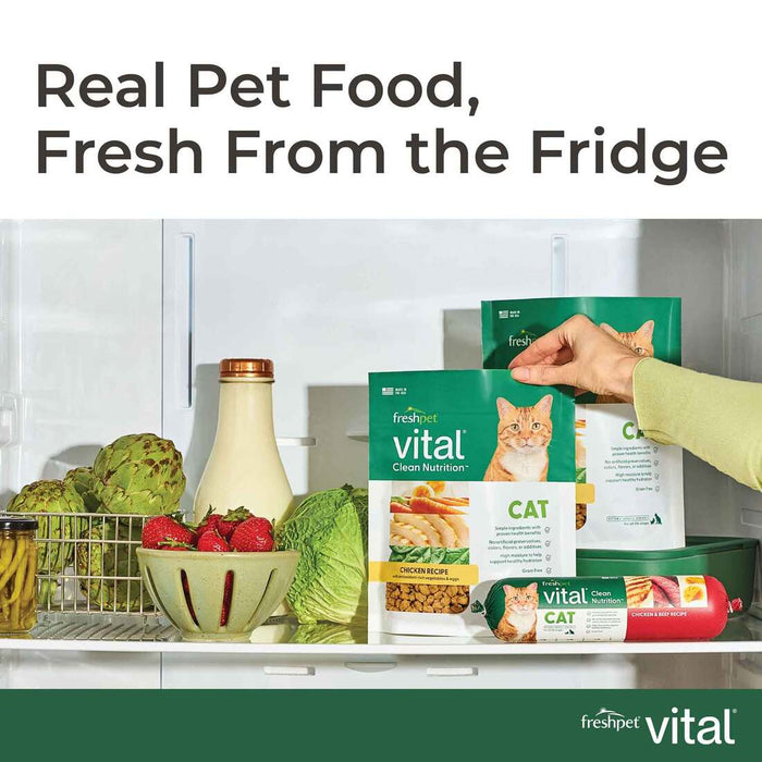 Freshpet Vital, Fresh Cat Food, Chicken & Beef Recipe Roll, 1 lbs.