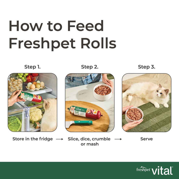 Freshpet Vital, Fresh Cat Food, Chicken & Beef Recipe Roll, 1 lbs.