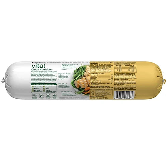 Freshpet Vital, Fresh Dog Food, Chicken Recipe with Peas, Carrots, & Brown Rice Roll, 1 lb.