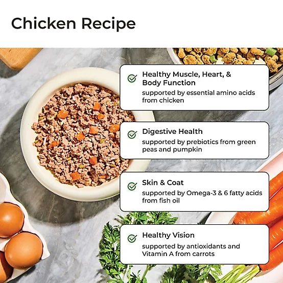 Freshpet Vital, Fresh Dog Food, Chicken Recipe with Peas, Carrots & Brown Rice Roll, 6 lbs.