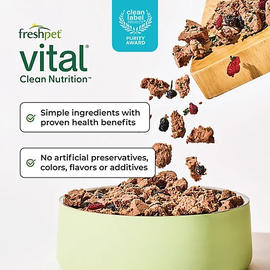 Freshpet Vital, Fresh Dog Food, Chicken Recipe with Peas, Carrots & Brown Rice Roll, 6 lbs.