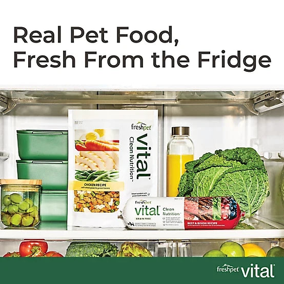 Freshpet Vital, Fresh Dog Food, Grain Free Beef & Bison Recipe Roll, 2 lbs.