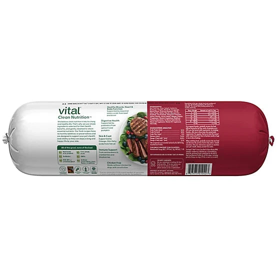 Freshpet Vital, Fresh Dog Food, Grain Free Beef & Bison Recipe Roll, 5 lbs.