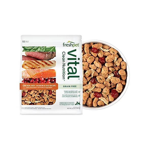 Freshpet Vital, Fresh Dog Food, Grain Free Chicken, Beef, Salmon, & Egg Recipe, 5.5lbs.