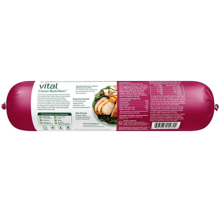 Freshpet Vital, Fresh Dog Food, Grain Free Small Breed Chicken & Turkey Recipe Roll, 1 lb.