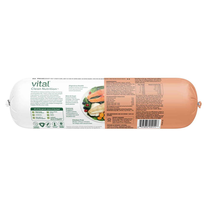 Freshpet Vital, Fresh Dog Food, Grain Free Wild Alaskan Pollock & Salmon Recipe Roll, 2 lbs.