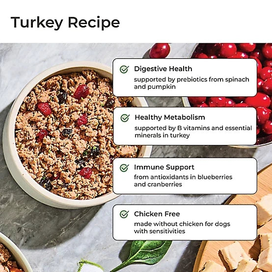 Freshpet Vital, Fresh Dog Food, Turkey Recipe with Carrots, Brown Rice & Spinach Roll, 6 lbs.