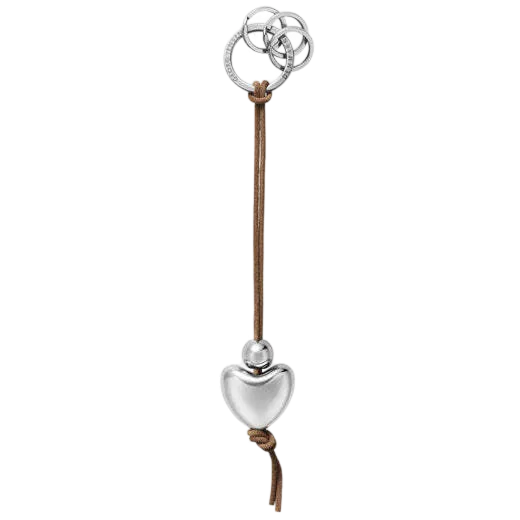 Georg Jensen's Aluminium Heart Keyring with Leather Strap has room for multiple keys.