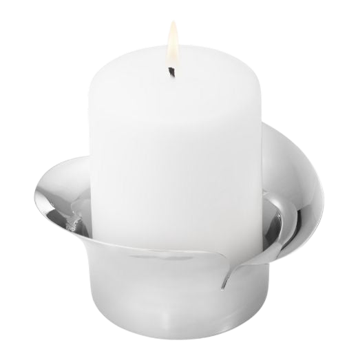 Georg Jensen Bloom Pillar Stainless Steel Candle Holder