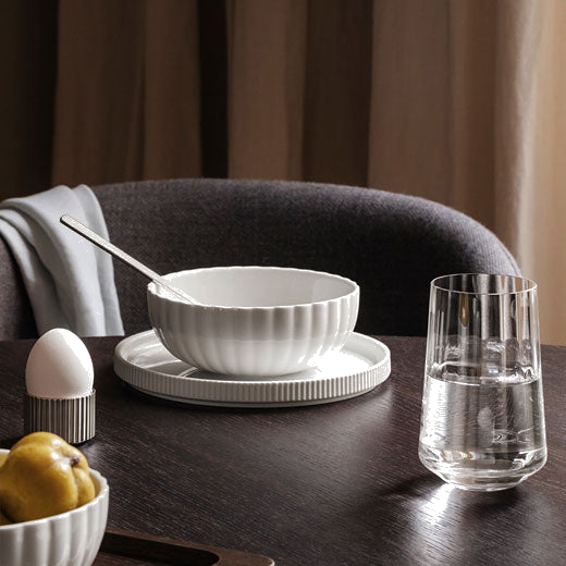 These are the Crystal Set of 6 Bernadotte Tall Tumbler Glasses designed by Georg Jensen.