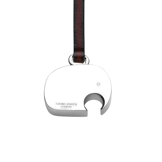 This is the Georg Jensen Elephant Keyring - Aluminium And Leather.