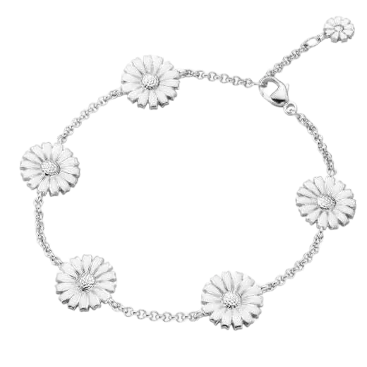 Georg Jensen's Sterling Silver & White Enamel Daisy Bracelet is perfect for wearing during special occasions and makes a great gift.