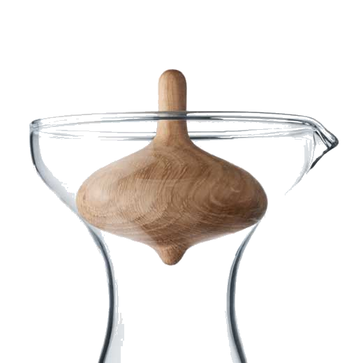 This Georg Jensen Glass Alfredo 1L Carafe features a quirky oak stopper.