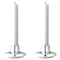 The Georg Jensen HK stainless steel candle holders.
