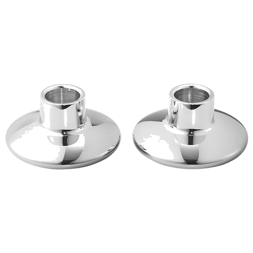 Set of two stainless steel HK candle holders by Georg Jensen.