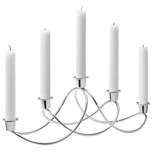 Georg Jensen Mirror Polished Stainless Steel Harmony Candle Holder