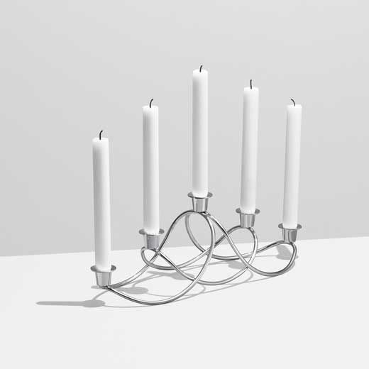 Georg Jensen Mirror Polished Stainless Steel Harmony Candle Holder