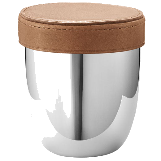 Georg Jensen's SKY Cup & Dice Set has been crafted in stainless steel.