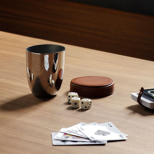 Georg Jensen's SKY Cup & Dice Set is perfect for games night.