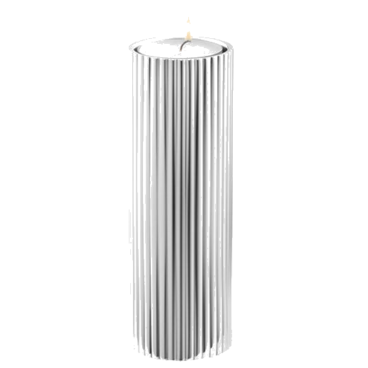 This is the Georg Jensen Stainless Steel Bernadotte Large Tealight & Candle Holder.