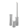 These are the Georg Jensen Stainless Steel Bernadotte Set of 3 Tealight & Candle Holders.
