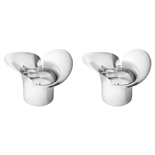 Georg Jensen Stainless Steel Bloom Botanica Tealight Holders