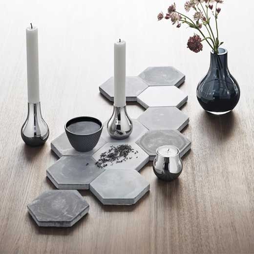 Luxurious silver candle holders from Georg Jensen.