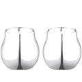 The Georg Jensen stainless steel set of two Cafu tealight holders.