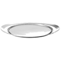 This Georg Jensen Stainless Steel Cobra Serving Tray features a non-slip artificial microfibre PU suede leather lining.