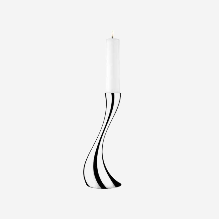 Georg Jensen Stainless Steel Cobra Small Floor Candle Holder