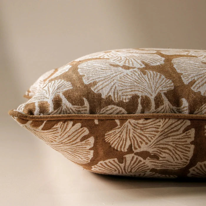 Ginkgo Bronze Square Cushion 50x50cm - Few and Far - Cushions