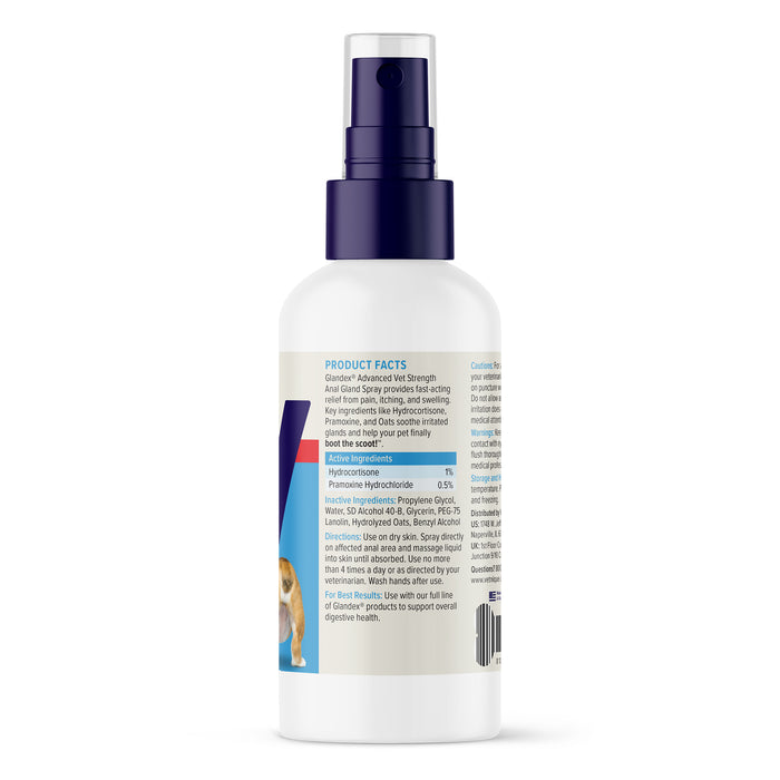 Glandex Advanced Vet Strength Anal Gland Health Spray for Dogs & Cats, 4 fl. oz.