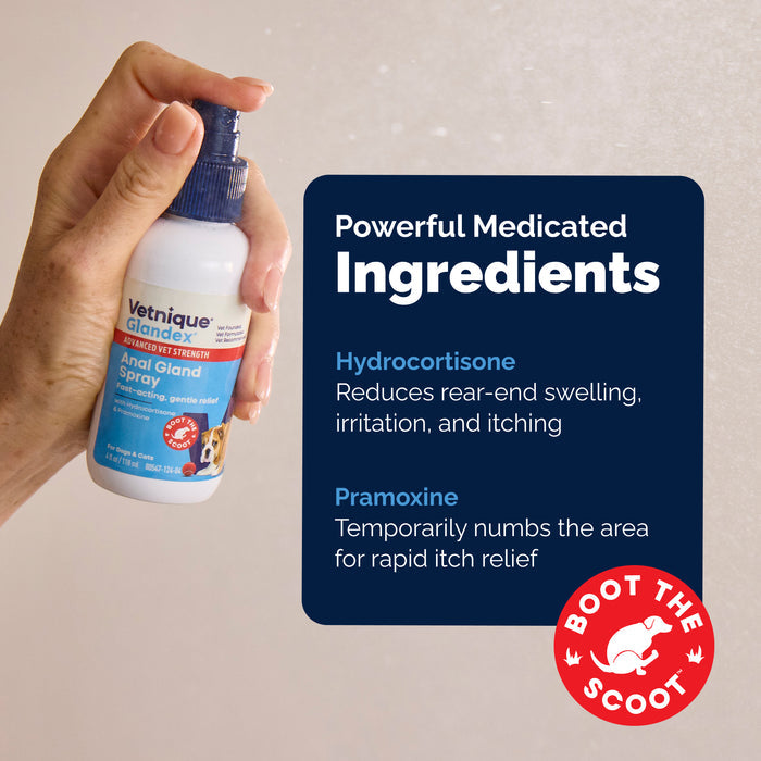 Glandex Advanced Vet Strength Anal Gland Health Spray for Dogs & Cats, 4 fl. oz.