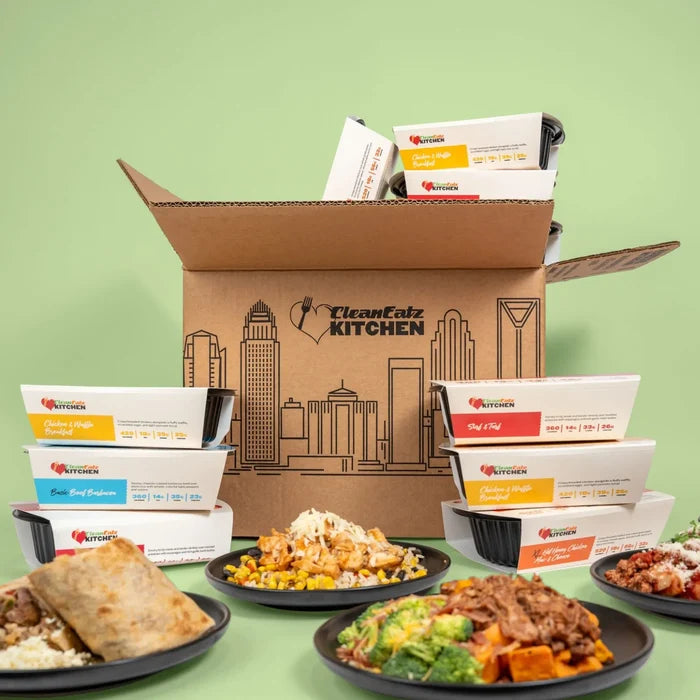 GLP-1 Meal Plan delivery box with a variety of chef-prepared, portion-controlled high-protein frozen entrees