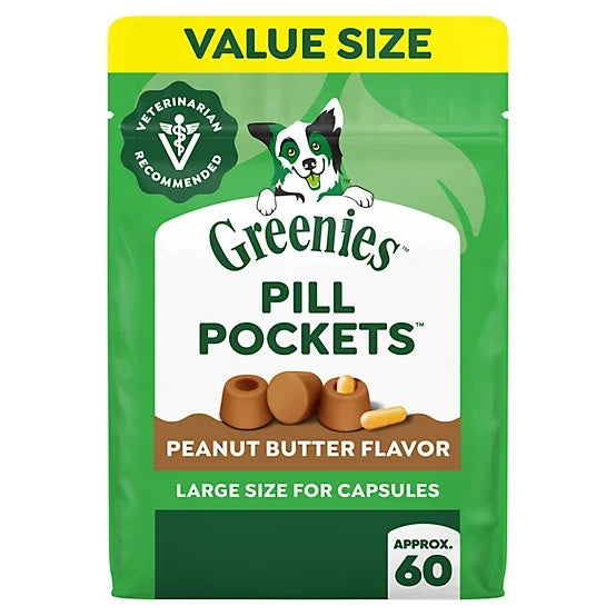 Greenies Pill Pockets Peanut Butter Flavor Pill Hiding Treats for Dogs