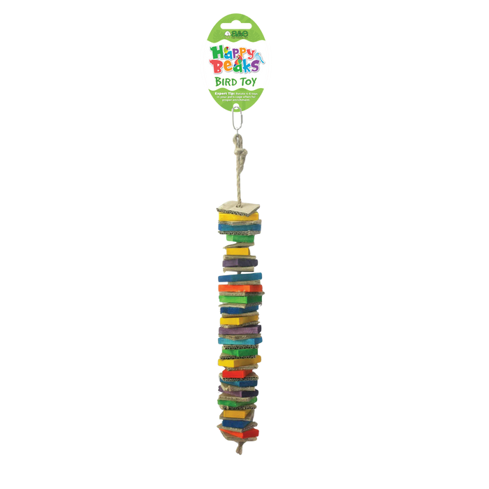 Happy Beaks Board & Block Single Stack Bird Toy, by A&E Cage Co
