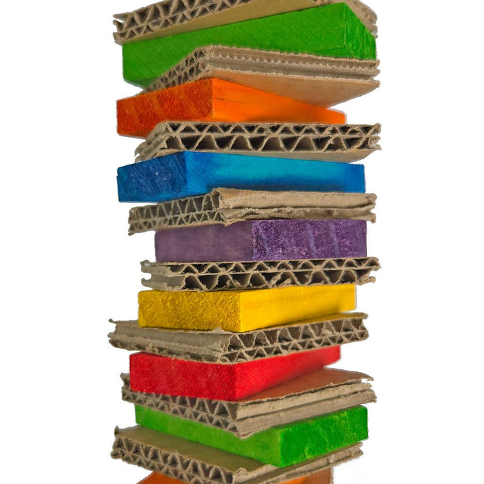 Happy Beaks Board & Block Single Stack Bird Toy, by A&E Cage Co